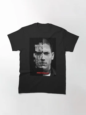 تیشرت prison break طرح Black and white Michael Scofield کد 202288