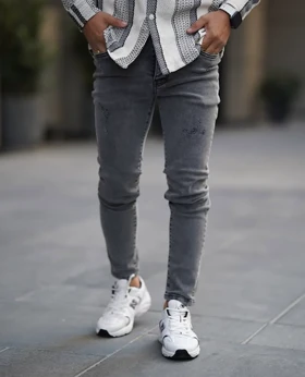 شلوار اسکینی طوسی