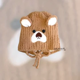 کلاه نوزادی زمستانی موهر بند دار