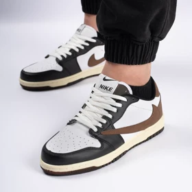 کفش کتانی اسپرت مردانه رنگ سفید مشکی مدل نایک NIKE Jordan 1 low