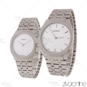 ست ساعت گوچی نقره ای صفحه سفید 105743