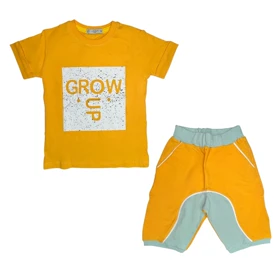 ست تیشرت و شلوارک پسرانه مدل گرو آپ کد PJ1089