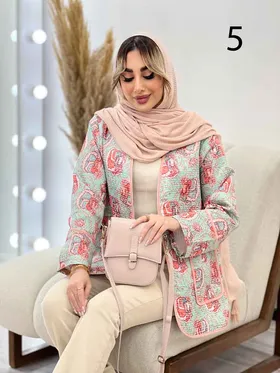 مانتو جلو باز نواردوزی طرح دار