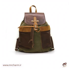 کوله پشتی چرم و برزنتmrch300050