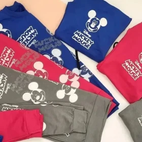 ست راحتی بلوز و شلوار زنانه نخ پنبه طرح میکی موس