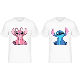 ست تیشرت دو نفره کاپلی طرح استیچ stich کد 2