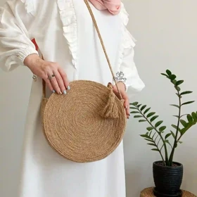 کیف دستی و دوشی کنفی آویزدار آنوش 2354