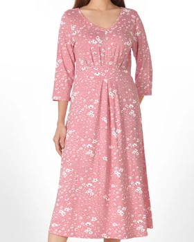 پیراهن آستین سه ربع گلباران زنانه