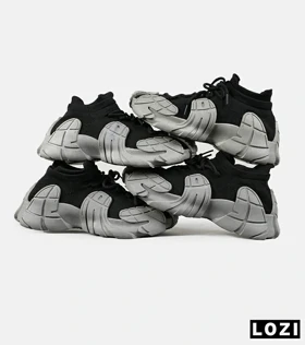 کفش کتانی مردانه مشکی طوسی BALENCIAGA مدل 7492