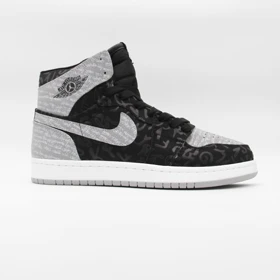 کتانی جردن 1 ساق‌دار مشکی طوسی کد 6624