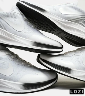 کفش کتانی مردانه و زنانه سفید مشکی Nike air zoom مدل 4543