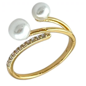 انگشتر زنانه مروارید دار نگین‌دار ژوپینگ طرحی ظریف و زیبا