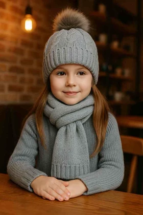 شال و کلاه تو خز دخترانه