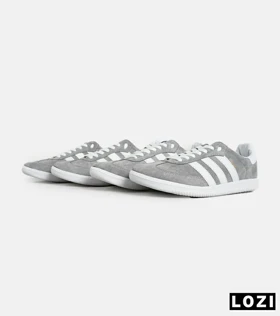 کفش کتانی مردانه و زنانه طوسی سفید ADIDAS Samba