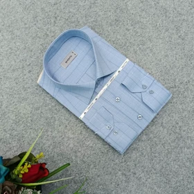 پیراهن راه راه استین بلند مردانه _ قواره کلاسیک _استایل رسمی