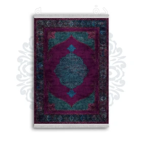 *جدید* فرشینه از جنس پارچه شانل مخمل ترک طرح فانتزی برند دفه کد 153