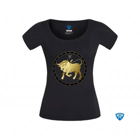 تیشرت ضدتعریق زنانه مشکی نماد متولدین اردیبهشت ماه