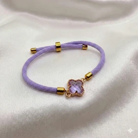 دستبند اسپرت طرح «ونکلیف یاسی» (بند طنابی لاوندر) | تم پاستلی و رویایی