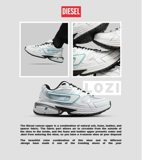 کفش کتانی مردانه سفید آبی DIESEL S-SERENDIPITY SPORT