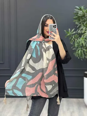 شال پلیسه طرح سنگ