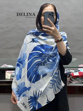 شال هاوایی سرمه ای نخی