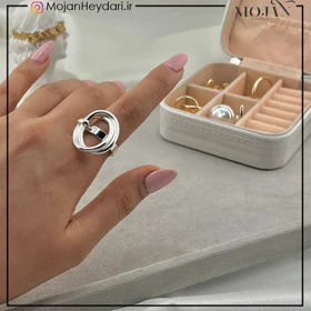 انگشتر زنانه آبکاری نقره رنگ ثابت کد ta10016