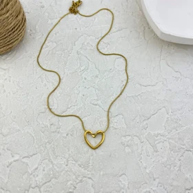 گردنبند زنانه طرح قلب طلایی