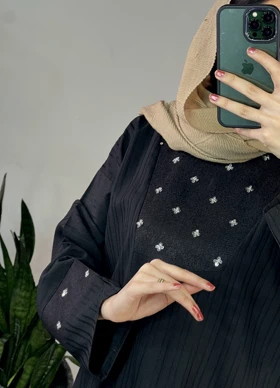 مانتو بلند مشکی رها