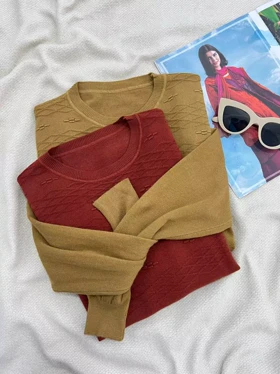 پلیور بافت گپ یقه گرد 6 رنگ کد 5498