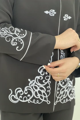 کت کرپ گلدوزی