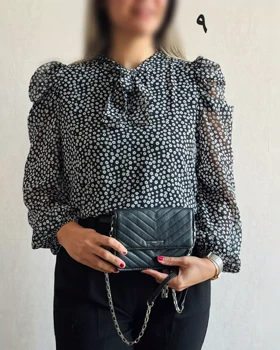 شومیز حریر آستین پفی 6