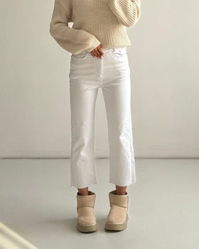 شلوار پایین کات سفید کد 1000188