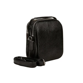 کیف دوشی چرم طبیعی (طرح فلوتر - رنگ مشکی)