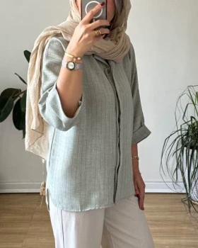 شومیز مانتویی لینن تانیا