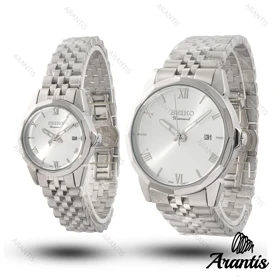 ساعت ست سیکو diamond تمام سیلور s-10208