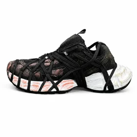 کفش کتانی مردانه مدل بالنسیاگا اسپایدر کاستوم مشکی صورتی BALENCIAGA SPIDER