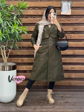 بارانی بلند بالا ژیله آستین سگک