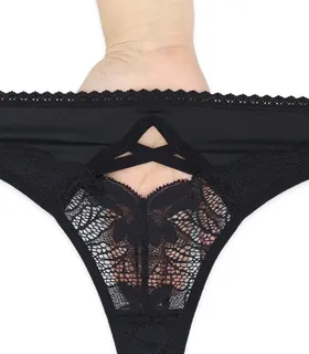 شورت زنانه بکلس میکروفایبر و دانتل Neev نیو کد Luna 2023 مشکی Black