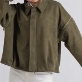 بامبرجکت جیر زیتونی Suede دو حالته