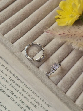 انگشتر جواهری فری سایز مربعی