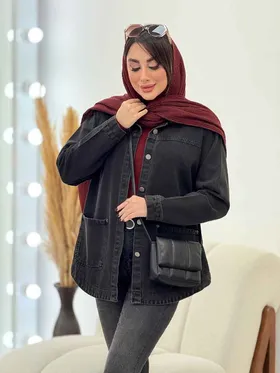 مانتو جین برش‌دار دلانا