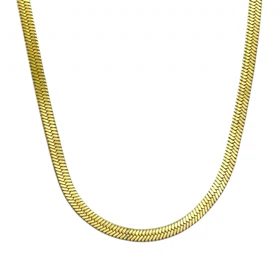 گردنبند زنانه مدل سرپینا فلت طرح زنجیر ماری آینه‌ای مدرن