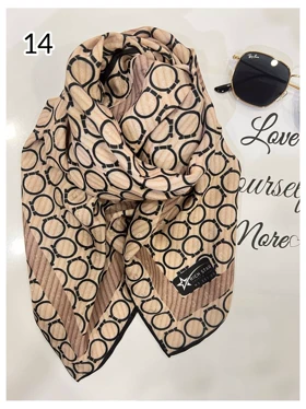 مینی اسکارف نخی موکا دست دوز 3732