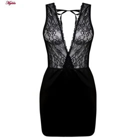 ماکسی زیپ‌دار مدل گیپوری فانتزی مشکی کد 4765-318