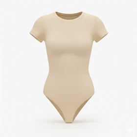 بادی نخی آستین کوتاه یقه گرد کرم مه جامه