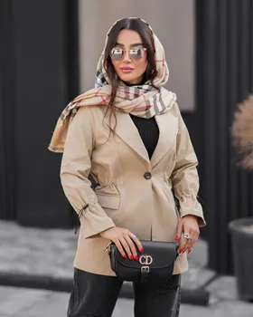 مدل کت تک دگمه کمر و آستین گتر کد 748