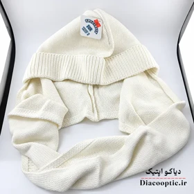 شال و کلاه یک تیکه زنانه مدل بافتنی کد 1241 (سفید شیری)
