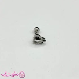 پیرسینگ گوش طرح قلب مشکی ذوب شده