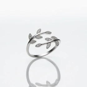 انگشتر نقره فری سایز مدل برگ