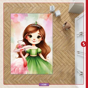 فرشینه اتاق کودک برند مینوریا طرح دخترانه کد p-493